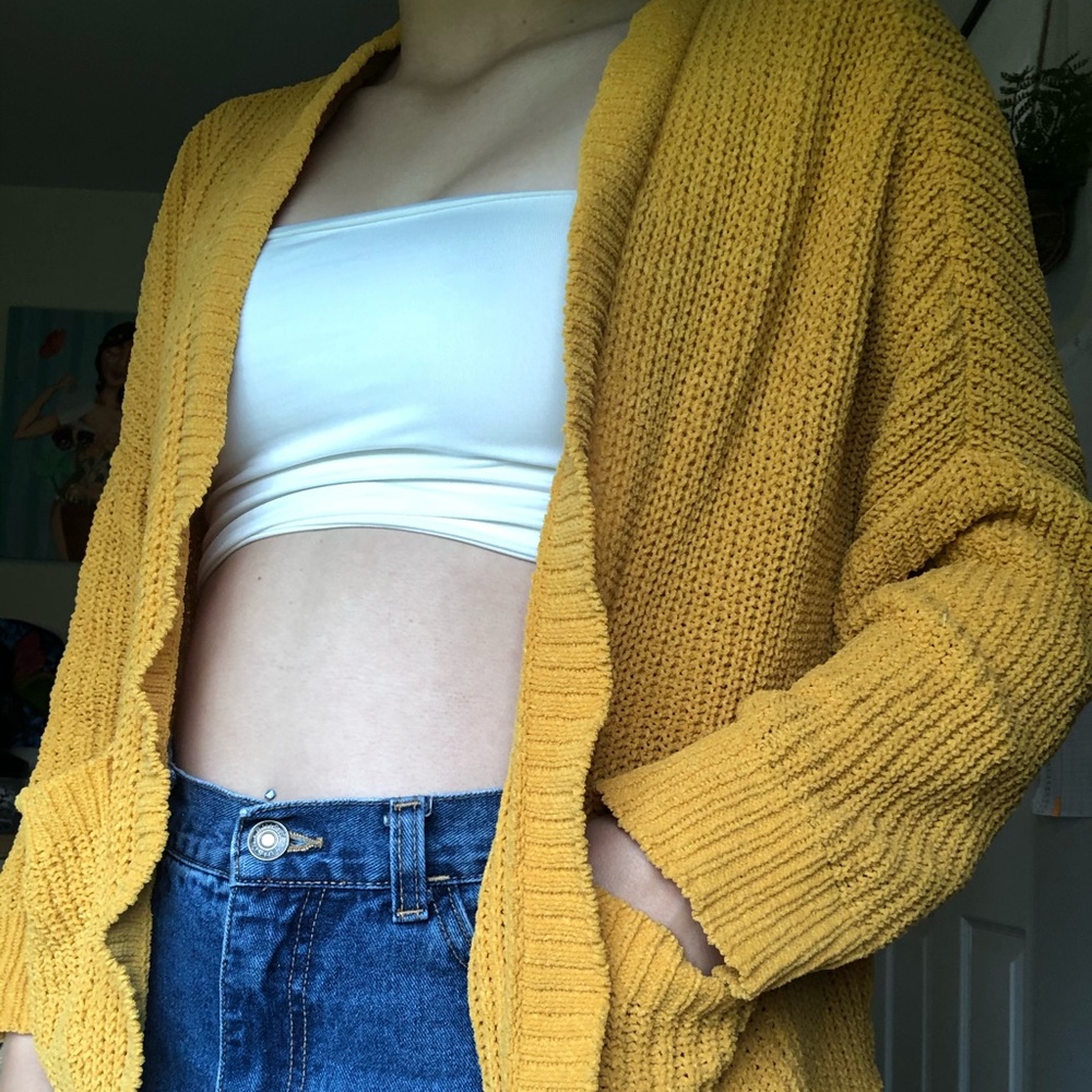 Yellow oversized cardigan